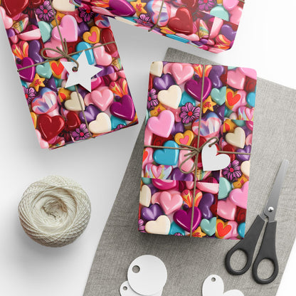 Colorful Heart-Themed Wrapping Paper – Perfect for Valentine’s Day