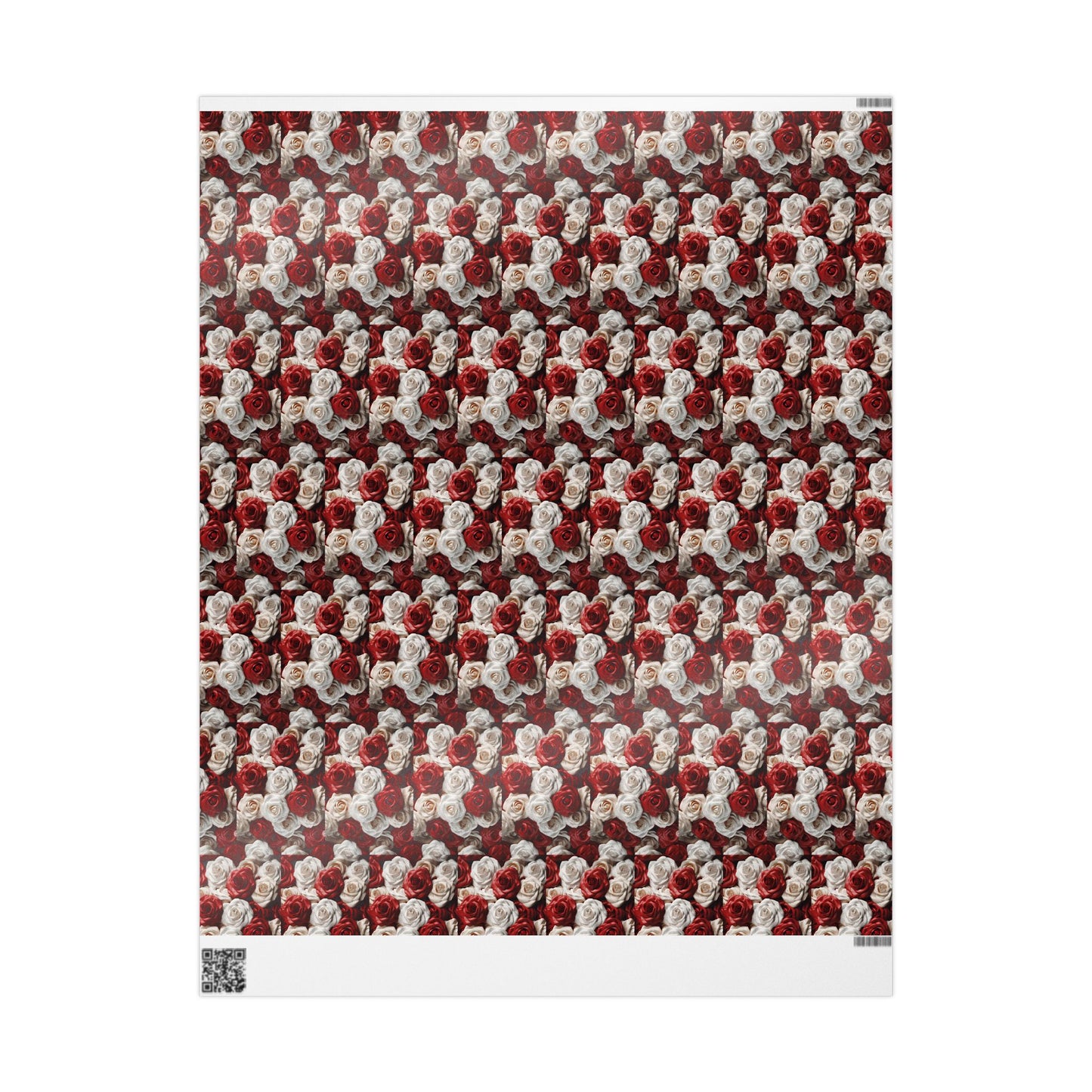 Romantic Red and White Roses Valentine’s Wrapping Paper