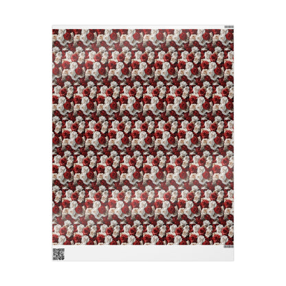 Romantic Red and White Roses Valentine’s Wrapping Paper