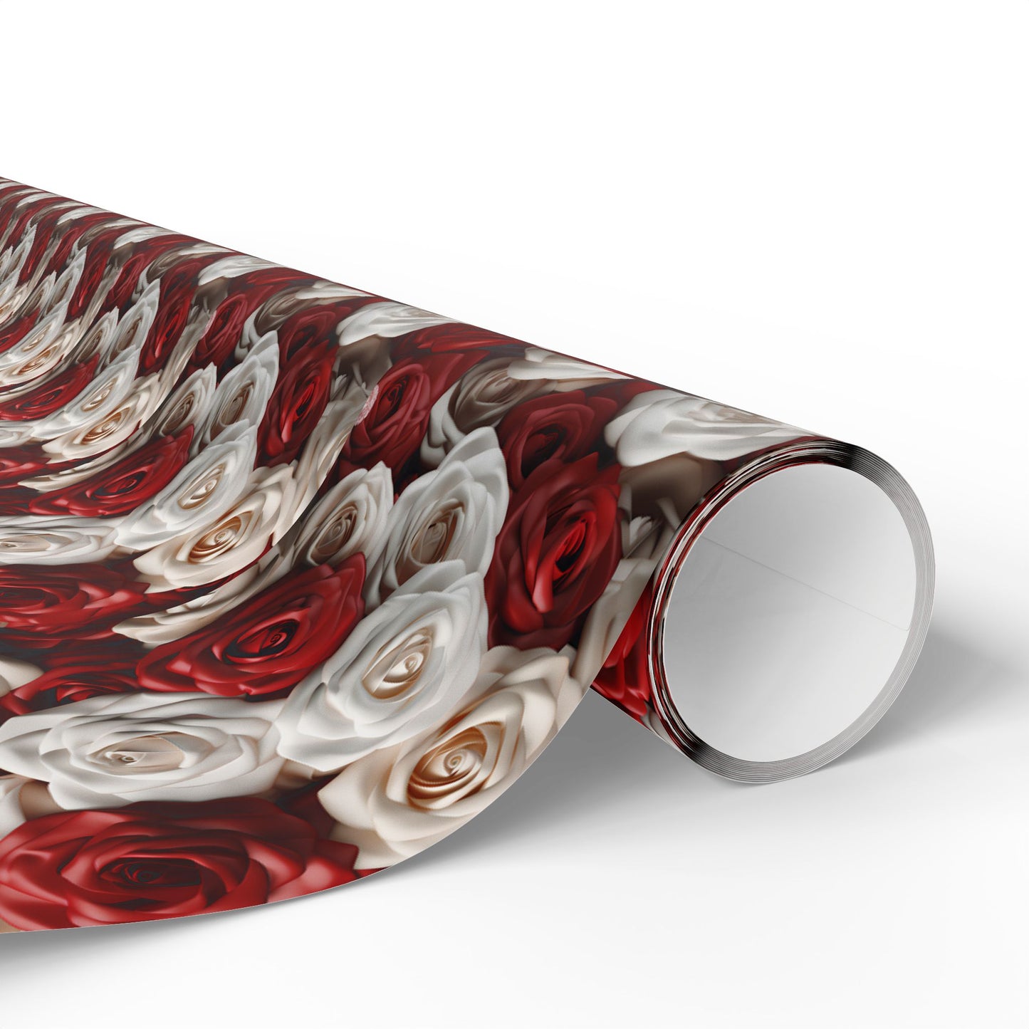 Romantic Red and White Roses Valentine’s Wrapping Paper