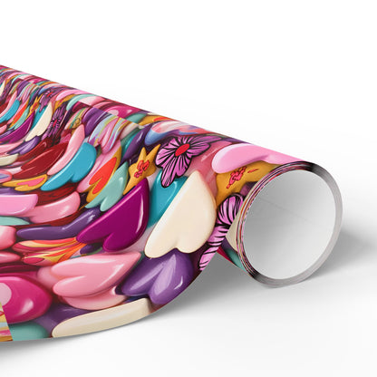 Colorful Heart-Themed Wrapping Paper – Perfect for Valentine’s Day