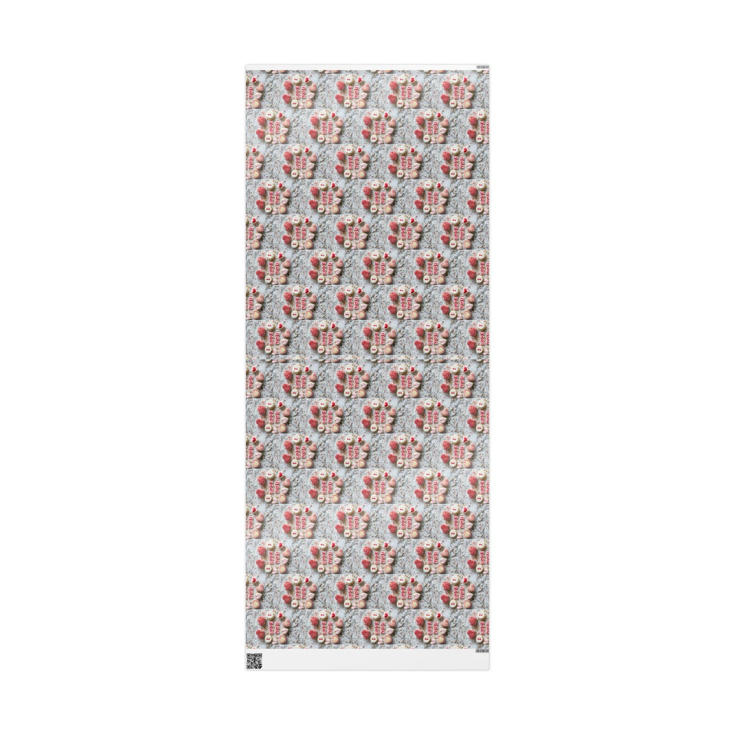 Playful Valentine’s Gift Wrap Paper with Cupcakes and Hearts