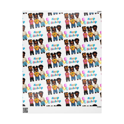 Trendy African American Kids Gift Wrapping Paper