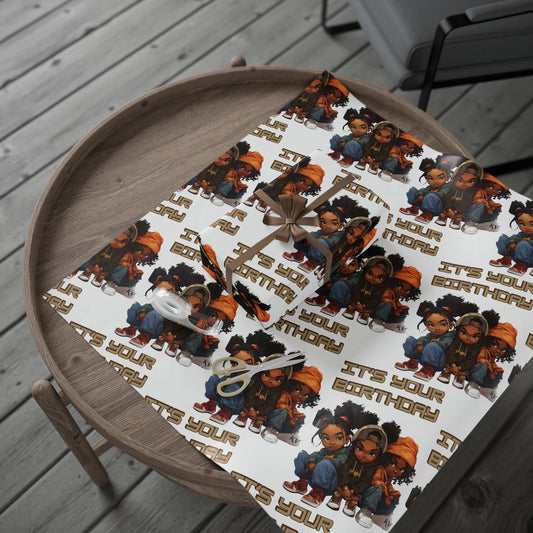 It’s Your Birthday African American Kids Birthday Gift Wrap