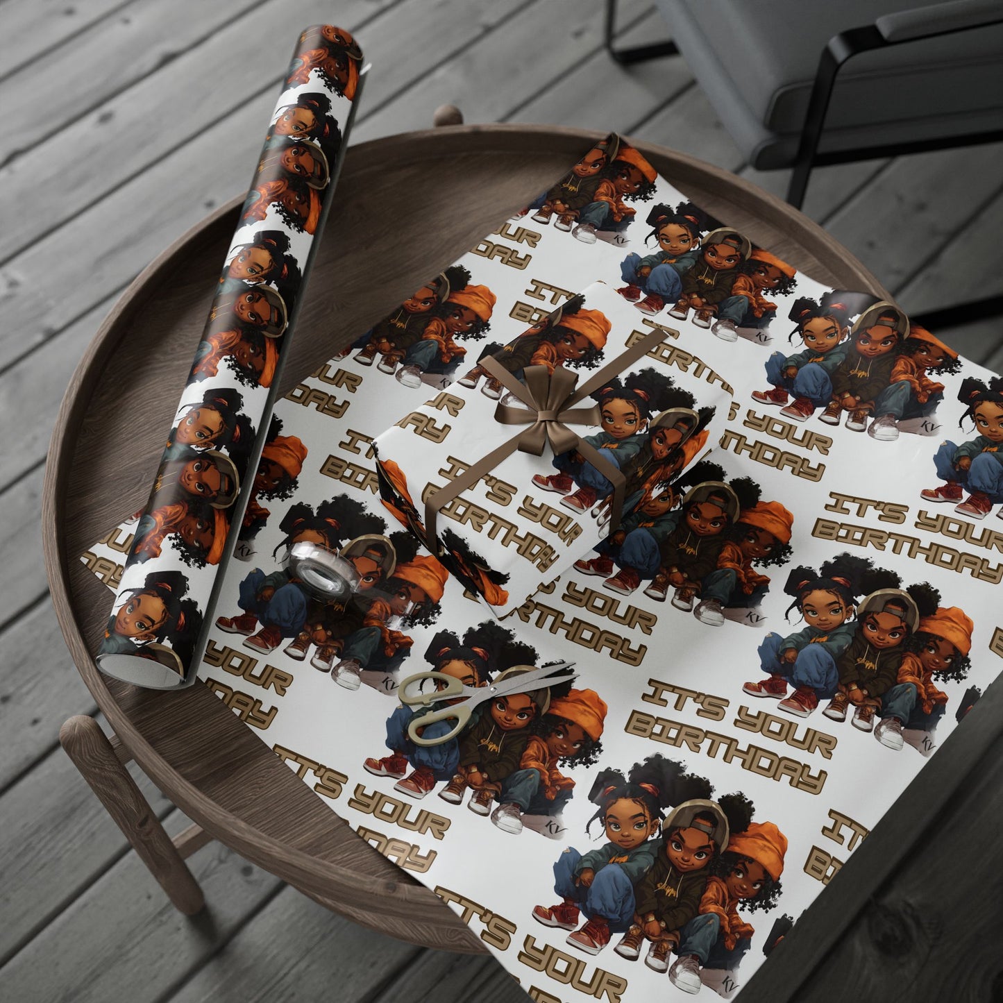 It’s Your Birthday African American Kids Birthday Gift Wrap