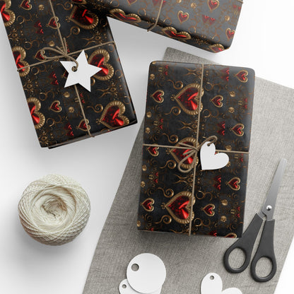 Luxury Ornate Hearts Valentine’s Gift Wrapping Paper