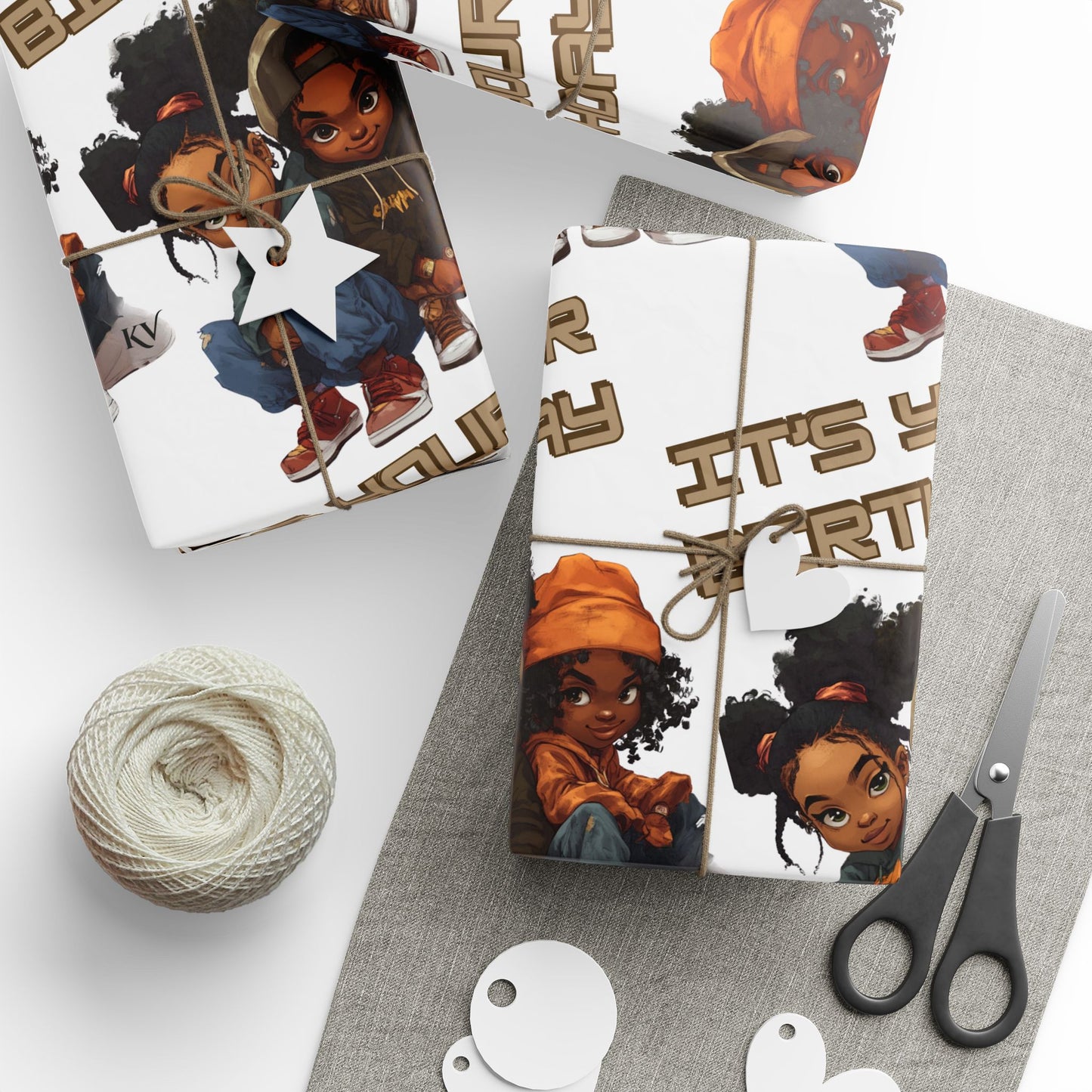 It’s Your Birthday African American Kids Birthday Gift Wrap