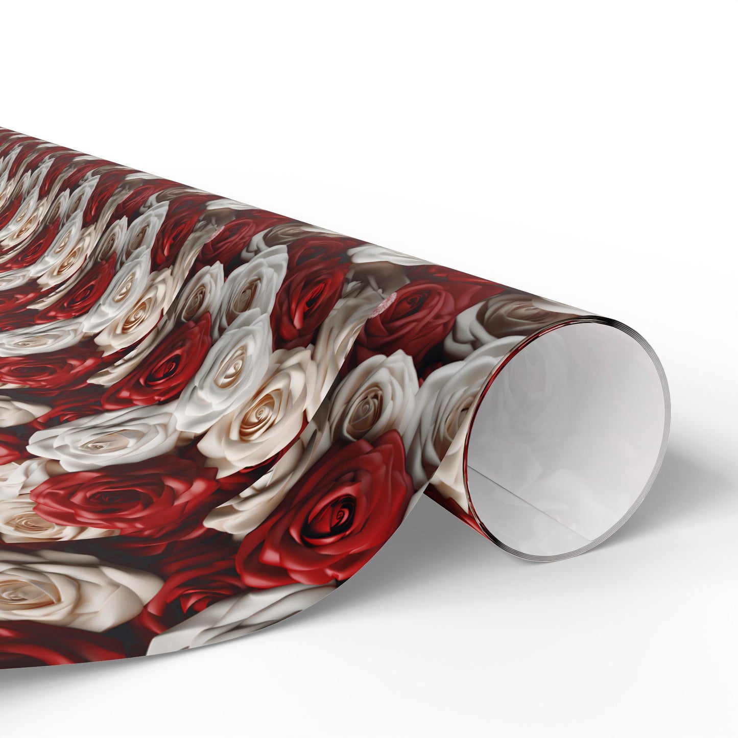 Romantic Red and White Roses Valentine’s Wrapping Paper