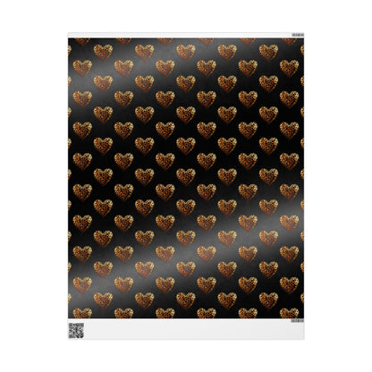 Bold Leopard Print Valentine’s Wrapping Paper with Heart Design