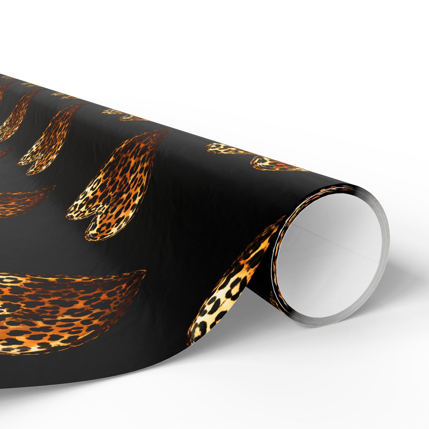 Bold Leopard Print Valentine’s Wrapping Paper with Heart Design