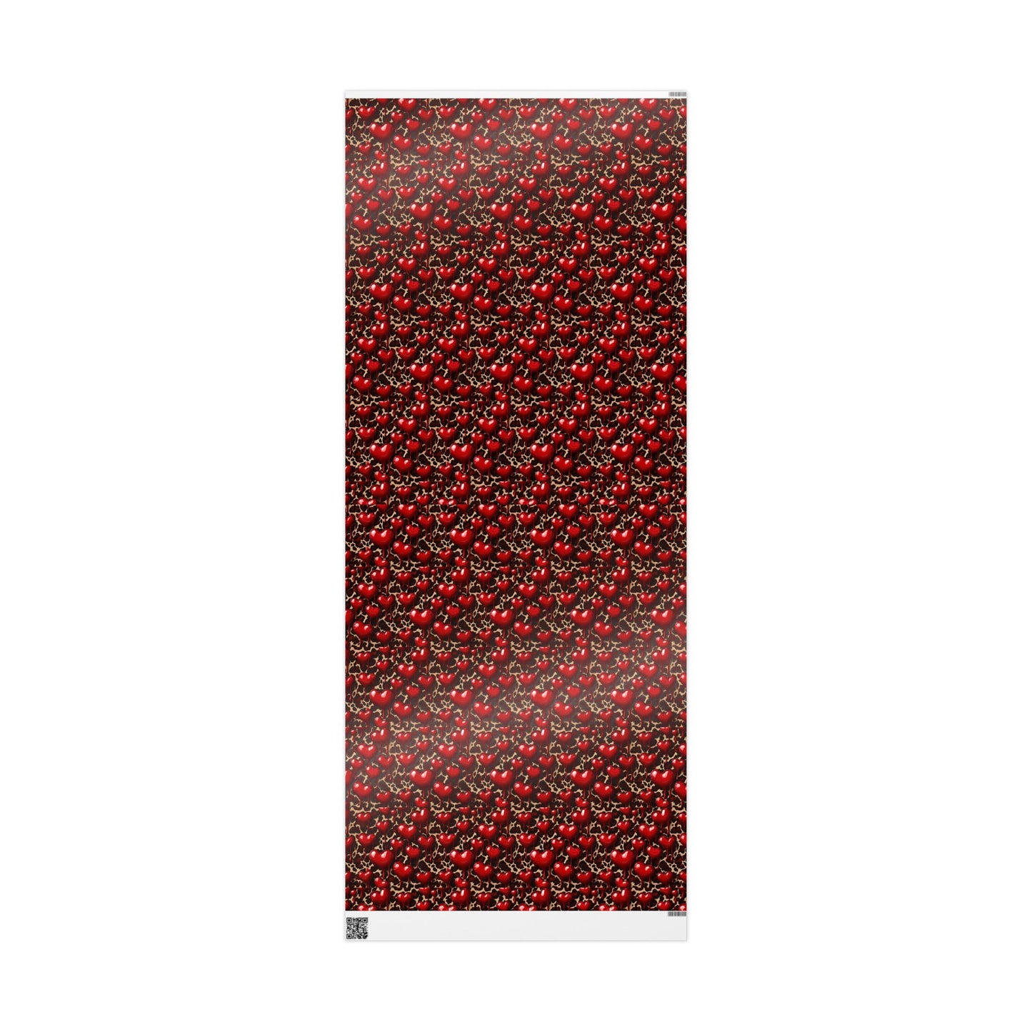 Bold Leopard Print Valentine's Wrapping Paper with Glossy Dripping Hearts