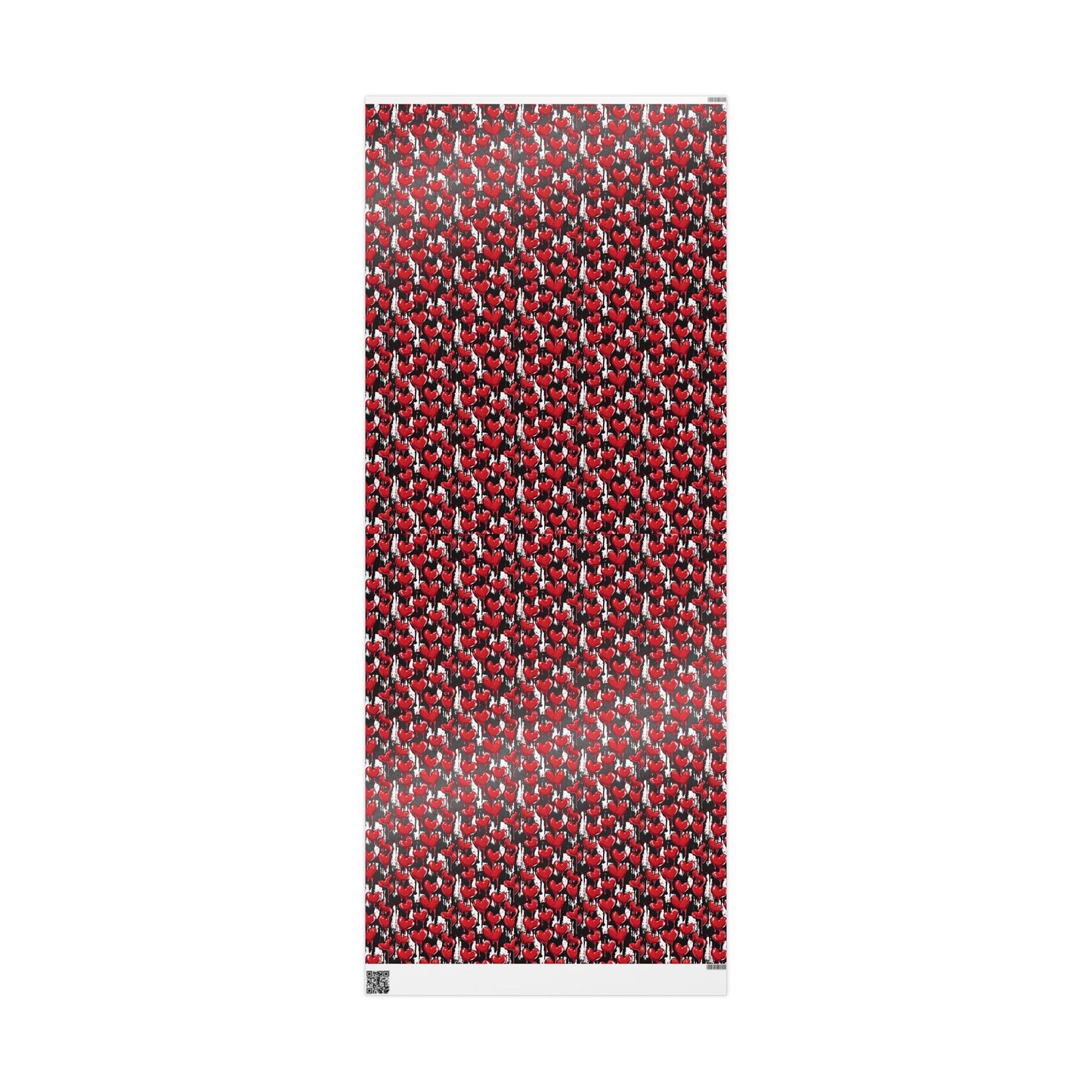 Edgy Valentine's Wrapping Paper with Dripping Red Hearts and Bold Patterns