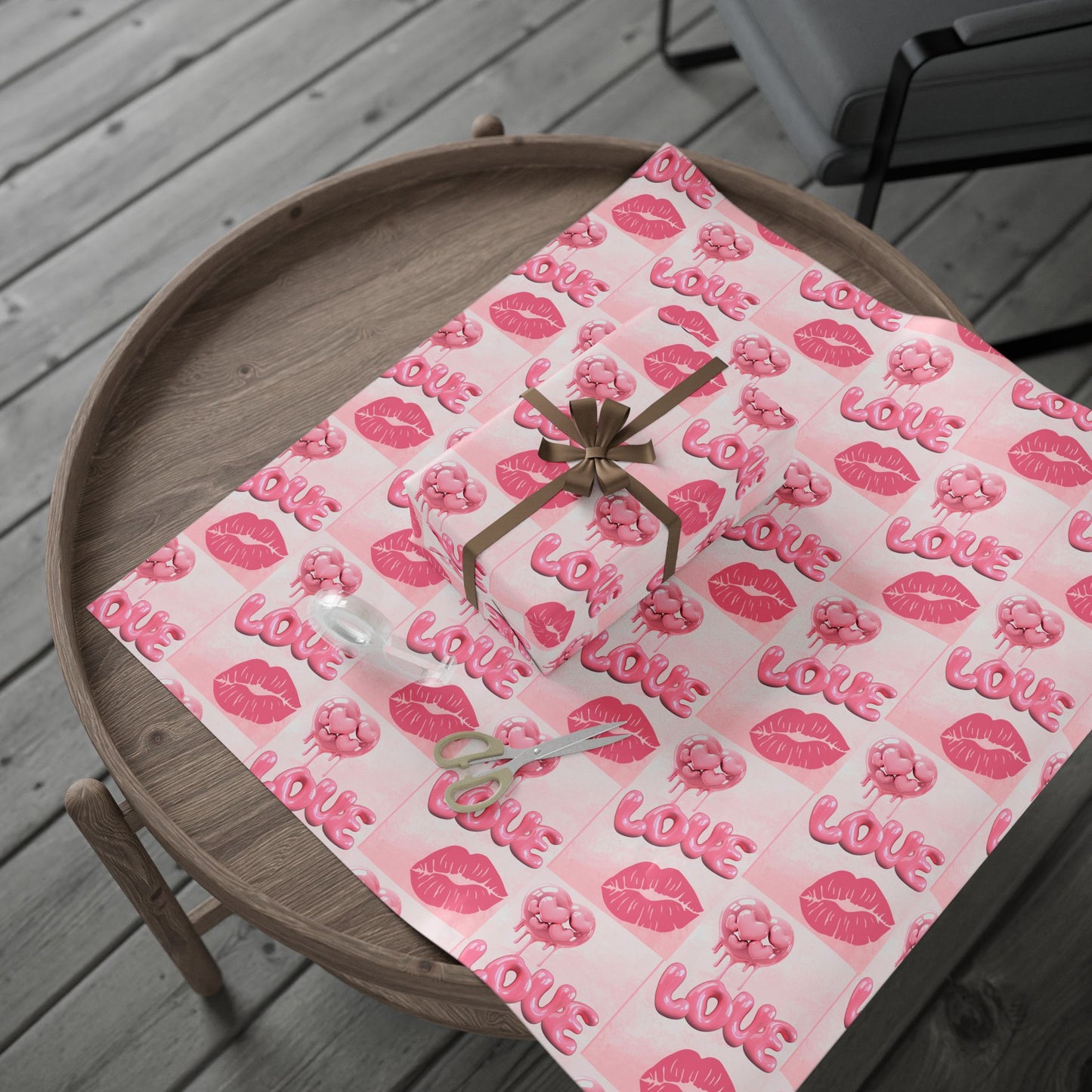 Bubble Heart Love & Lips - Gift Wrapping Paper