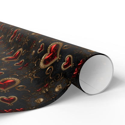 Luxury Ornate Hearts Valentine’s Gift Wrapping Paper